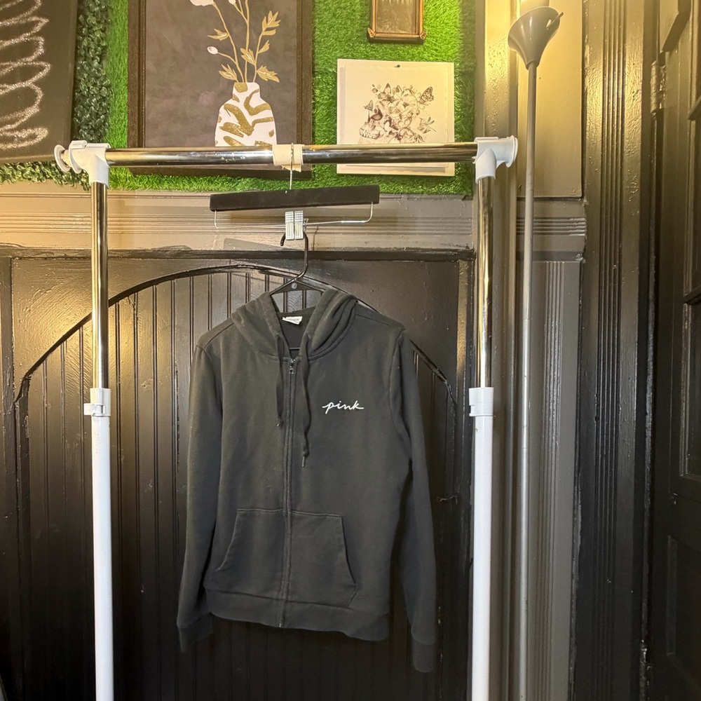 PINK Victoria's Secret Black Zip-Up Hoodie